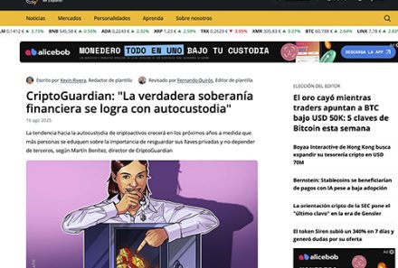 CriptoGuardian: «La verdadera soberanía financiera se logra con autocustodia»